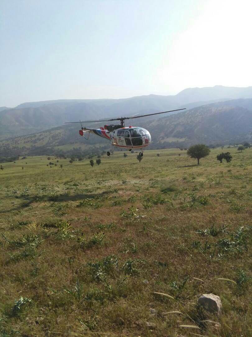 نجات زن 40 ساله توابع شهرستان چرام با اورژانس هوایی + تصاویر