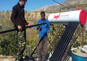 نصب آبگرمکن خورشیدی در طسوج چرام