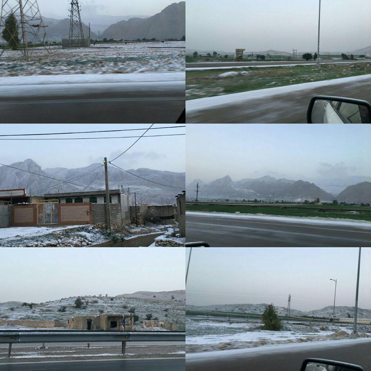 از بارش برف در شهر چرام و مناطق گرمسیری تا یخبندان شدید در یاسوج + تصاویر